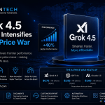 Grok 4.5 pricing comparison highlighting the AI price war between xAI, OpenAI, Anthropic, and Google with XVanTech branding.